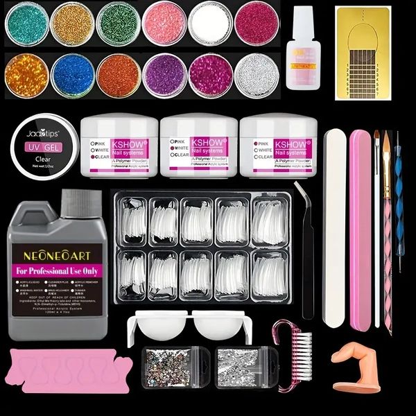 professional acrylic nail kit acrylic liquid set, 120lm monomer liquid 12 color glitter acrylic powder, white clear pink acrylic powder, nai
professional acrylic nail kit acrylic liquid set, 120lm monomer liquid 12 color glitter acrylic powder, white clear pink acrylic powder, nai