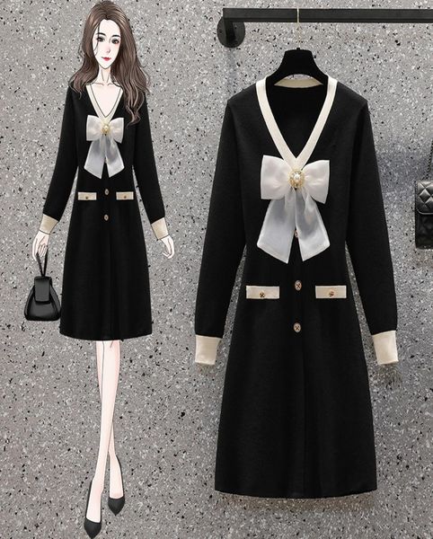 plus size women autumn winter french vintage long sleeve knitted sweater dresses slim temperament knit midi dress female vestido6498023, Black
plus size women autumn winter french vintage long sleeve knitted sweater dresses slim temperament knit midi dress female vestido6498023, Black