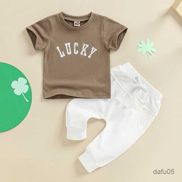 clothing sets toddler boys summer outfit sets short sleeve letter print t-shirt + white drawstring pants with pockets r230814
clothing sets toddler boys summer outfit sets short sleeve letter print t-shirt + white drawstring pants with pockets r230814