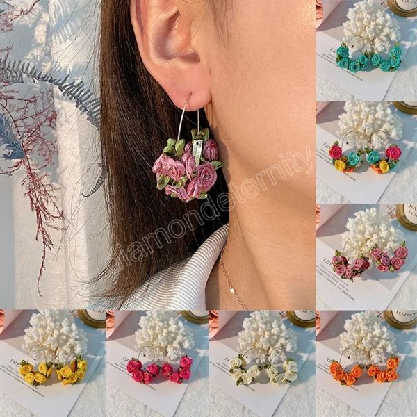 fashion rose flower fabric dangle v-shaped ear buckle earrings for women trendy charm fairy boho wedding party statement jewelry, Silver
fashion rose flower fabric dangle v-shaped ear buckle earrings for women trendy charm fairy boho wedding party statement jewelry, Silver