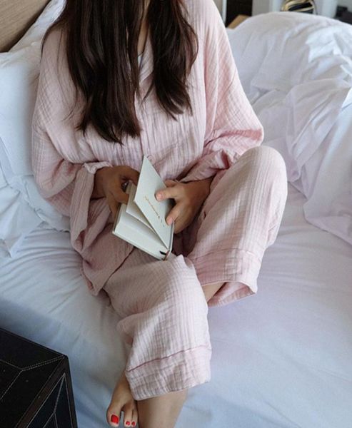 spring autumn ladies cotton pajamas set women solid color pink long sleeve and trousers comfortable loose lingerie suit 2011133053260, Black;red
spring autumn ladies cotton pajamas set women solid color pink long sleeve and trousers comfortable loose lingerie suit 2011133053260, Black;red