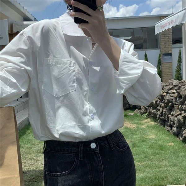 nvyyyyis white korean shirt womens spring and autumn style loose pure color lazy wind long sleeve
nvyyyyis white korean shirt womens spring and autumn style loose pure color lazy wind long sleeve