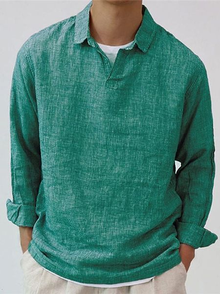 men s casual shirts shirt solid color lapel long sleeve linen loose comfortable home wear pullover business male 230814, White;black
men s casual shirts shirt solid color lapel long sleeve linen loose comfortable home wear pullover business male 230814, White;black