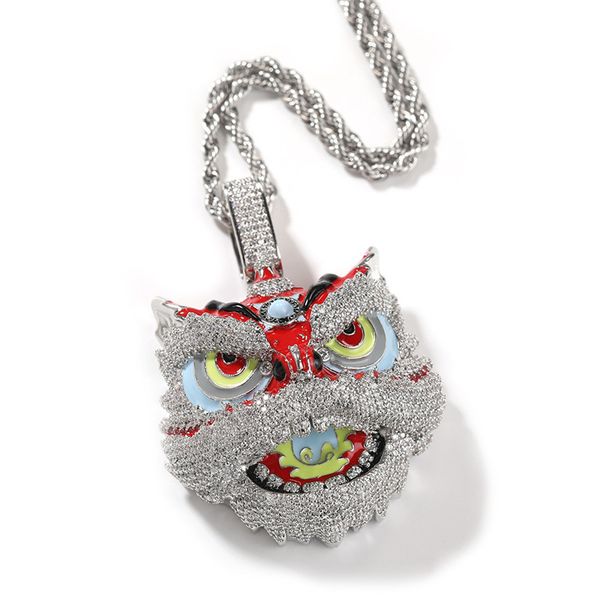 chinese wind lion pendant necklace hip hop copper zircon drip oil lion head necklace, Silver
chinese wind lion pendant necklace hip hop copper zircon drip oil lion head necklace, Silver