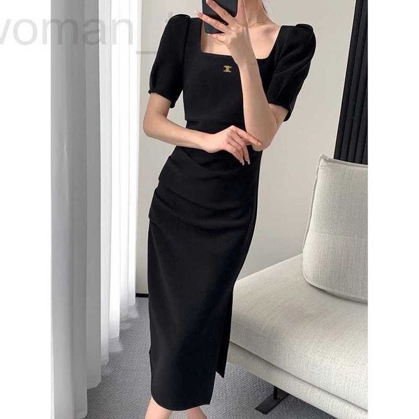 women's knits & tees designer cc23 spring/summer new temperament commuter triumphal arch bottom split design bubble sleeve pleated dres, White
women's knits & tees designer cc23 spring/summer new temperament commuter triumphal arch bottom split design bubble sleeve pleated dres, White