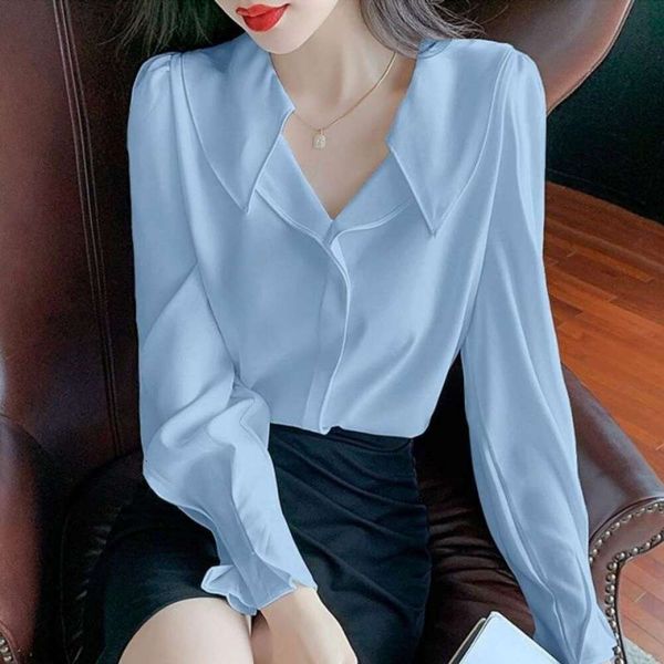 spring womens clothing design chiffon shirt long sleeves and autumn puff unique base trend, White
spring womens clothing design chiffon shirt long sleeves and autumn puff unique base trend, White