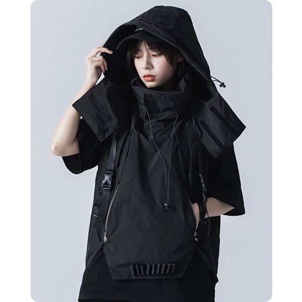 men's vests vest series hiphop tactical hooded jacket couples sleeveless 230812, Black;white
men's vests vest series hiphop tactical hooded jacket couples sleeveless 230812, Black;white