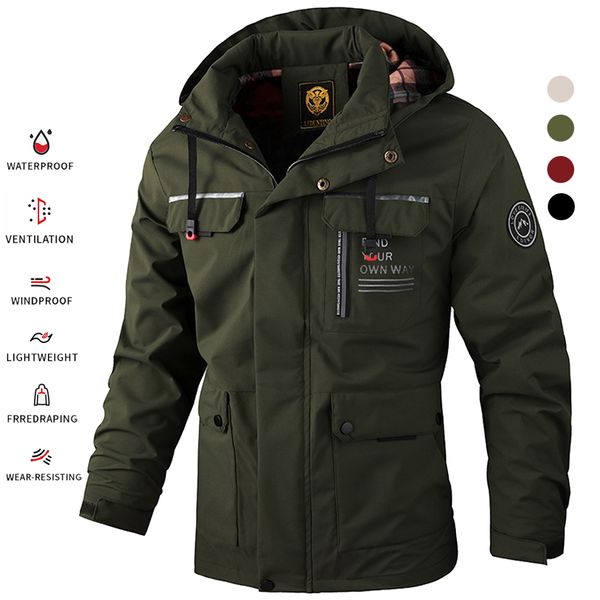 men s jackets men tactical zipper jacket outdoor hooded multi pocket windbreaker waterproof fashion coat camping triping casual spring cloth, Black;brown
men s jackets men tactical zipper jacket outdoor hooded multi pocket windbreaker waterproof fashion coat camping triping casual spring cloth, Black;brown