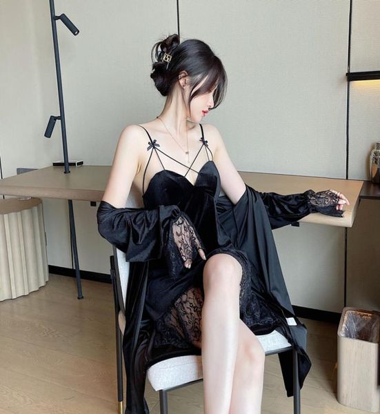 women039s luxury sleepwear lace 2pcs bride bridesmaid wedding robe women sleep set satin loose bathrobe gown summer home w9698064914, Black;white
women039s luxury sleepwear lace 2pcs bride bridesmaid wedding robe women sleep set satin loose bathrobe gown summer home w9698064914, Black;white