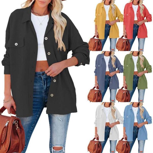 womens clothing autumn shirts and winter style casual loose polo shirt corduroy, White
womens clothing autumn shirts and winter style casual loose polo shirt corduroy, White