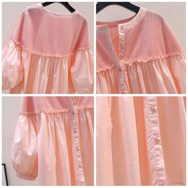 pink cotton lantern sleeves sweet doll shirt womens summer wood ear edge knitted stitching loose, White
pink cotton lantern sleeves sweet doll shirt womens summer wood ear edge knitted stitching loose, White