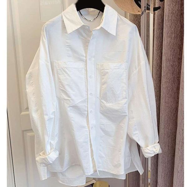 dark texture fabric temperament shirt design niche korean loose long sleeved white womens wholesale
dark texture fabric temperament shirt design niche korean loose long sleeved white womens wholesale