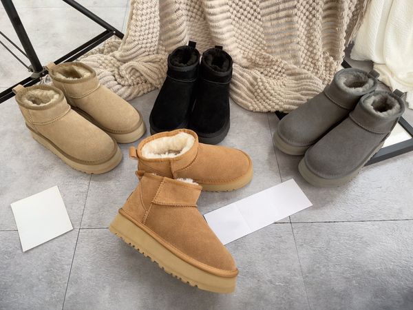 men classic mini boot designer woman platform snow boots australia fur warm shoes real leather chestnut ankle fluffy furry booties for women, Black
men classic mini boot designer woman platform snow boots australia fur warm shoes real leather chestnut ankle fluffy furry booties for women, Black