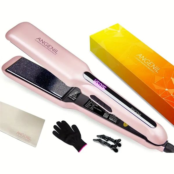 pink argan oil flat iron curling iron in one, professional portable dual voltage ceramic hair straightener, fast straightening styling, Black
pink argan oil flat iron curling iron in one, professional portable dual voltage ceramic hair straightener, fast straightening styling, Black