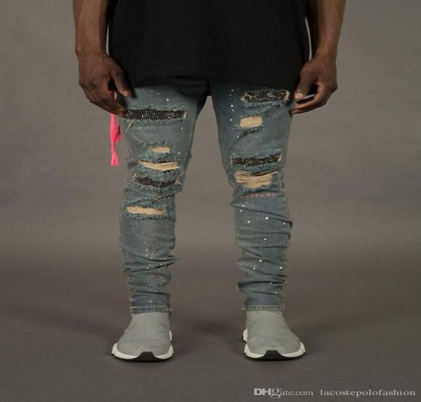 mens designer jeans fashion holes and rhine ornament pencil pants homme zipper fly light washed trousers1645266, Blue
mens designer jeans fashion holes and rhine ornament pencil pants homme zipper fly light washed trousers1645266, Blue