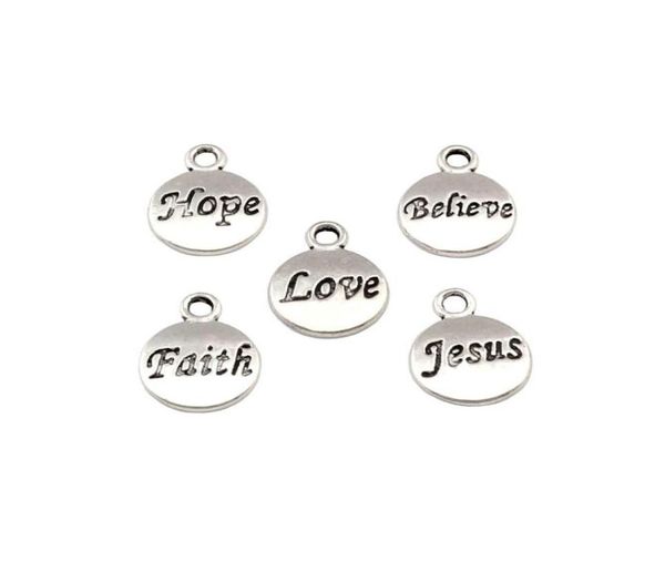 100pcslot antique silver hope believe love faith jesus charms pendants for jewelry making bracelet necklace findings 115x155mm 4988092, Bronze;silver
100pcslot antique silver hope believe love faith jesus charms pendants for jewelry making bracelet necklace findings 115x155mm 4988092, Bronze;silver