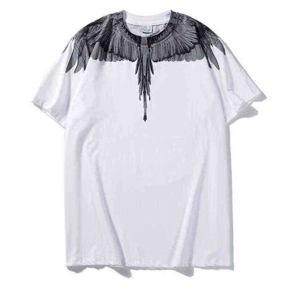 men's and women's short-sleeved mb cotton wings printed loose round neck water drop feather half-sleeved t-shirt 6s1s1, White;black
men's and women's short-sleeved mb cotton wings printed loose round neck water drop feather half-sleeved t-shirt 6s1s1, White;black