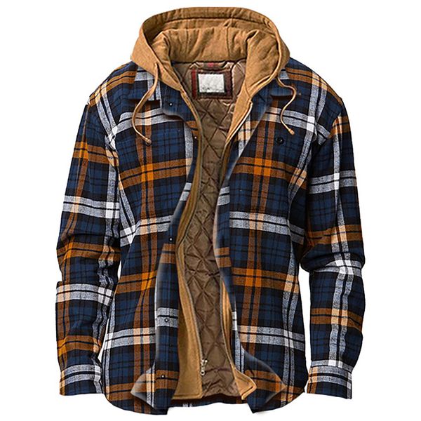 men s jackets coat quilted lined button down plaid shirt add velvet to keep warm jacket with hood winter outerwear ropa hombre 230814, Black;brown
men s jackets coat quilted lined button down plaid shirt add velvet to keep warm jacket with hood winter outerwear ropa hombre 230814, Black;brown