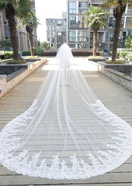 one layer bridal veils cathedral length veil lace applique edge wedding veils tulle white or ivory veils for bridal 3m long 8156078, Black
one layer bridal veils cathedral length veil lace applique edge wedding veils tulle white or ivory veils for bridal 3m long 8156078, Black