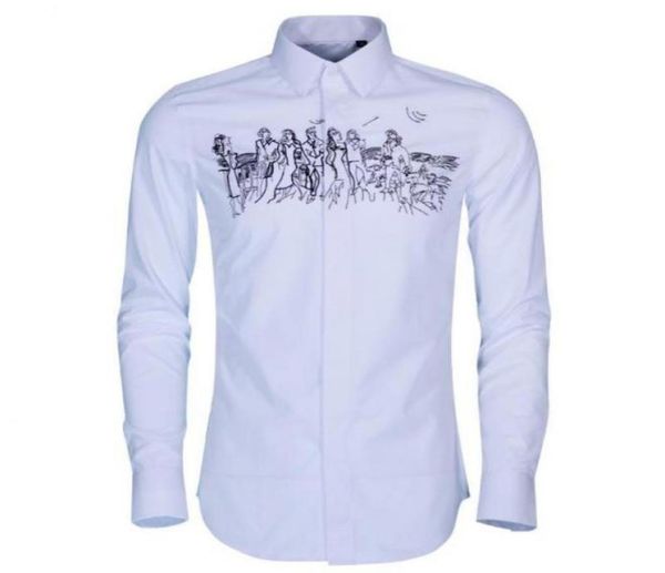men039s casual shirts luxury chest embroidered men shirt fashion solid color long sleeve mens dress plus size 4xl slim fit man5118502, White;black
men039s casual shirts luxury chest embroidered men shirt fashion solid color long sleeve mens dress plus size 4xl slim fit man5118502, White;black
