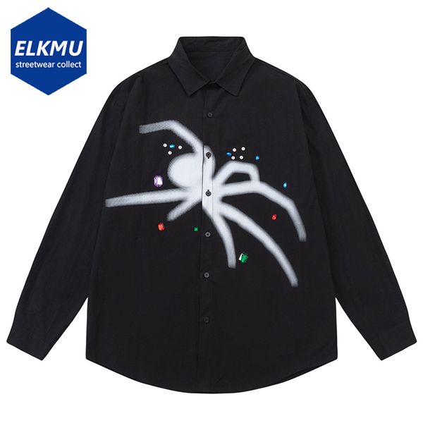 men s casual shirts hip hop streetwear harajuku spider graphic print long sleeve cotton shirt coat men fashion black button up blouses 23081, White;black
men s casual shirts hip hop streetwear harajuku spider graphic print long sleeve cotton shirt coat men fashion black button up blouses 23081, White;black