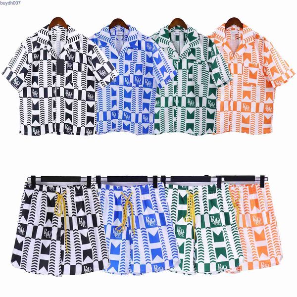 bz2d men's shorts rhude 2023ss spring/summer new letter print loose casual american fashion brand short sleeve shirt for men women, White;black
bz2d men's shorts rhude 2023ss spring/summer new letter print loose casual american fashion brand short sleeve shirt for men women, White;black