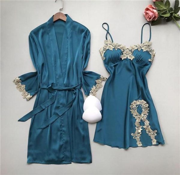 women039s sleepwear peacock blue underwear pajamas satin lace dressing gown sleeping robe for women set3938630, Black;red
women039s sleepwear peacock blue underwear pajamas satin lace dressing gown sleeping robe for women set3938630, Black;red