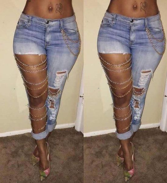 whole fashion women lady pants jeans hole destroyed ripped distressed chain denim pants boyfriend jeans2459249, Blue
whole fashion women lady pants jeans hole destroyed ripped distressed chain denim pants boyfriend jeans2459249, Blue