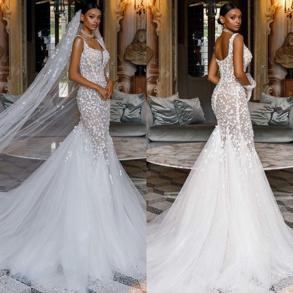 vintage mermaid wedding dresses spaghetti appliques lace wedding dress bone bodice sweep train robe de mariee bridal gowns, White
vintage mermaid wedding dresses spaghetti appliques lace wedding dress bone bodice sweep train robe de mariee bridal gowns, White