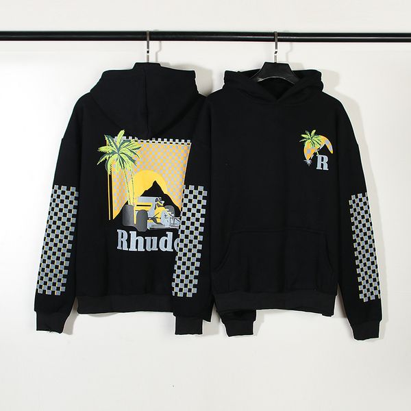 men s hoodies sweatshirts rhude summer coconut tree plaid print loose relaxed autumn winter hoodie for men and women 230814, Black
men s hoodies sweatshirts rhude summer coconut tree plaid print loose relaxed autumn winter hoodie for men and women 230814, Black