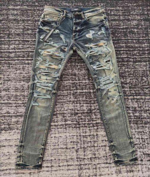 old new street yellow plaid patch hole making patchwork jeans trendy poison1498570, Blue
old new street yellow plaid patch hole making patchwork jeans trendy poison1498570, Blue