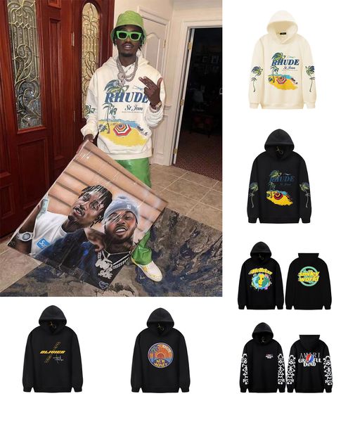 american designer clothing rhude hooded plush sweater high street loose men's autumn and winter high street sweaters in europe and amer, Black
american designer clothing rhude hooded plush sweater high street loose men's autumn and winter high street sweaters in europe and amer, Black