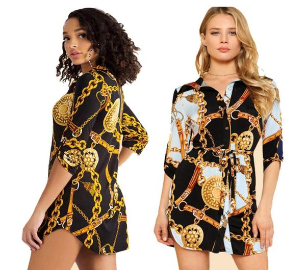 fashion middle sleeve chain print women blouse dress and lapel laceup button summer shirt casual short dress6187382, Black;gray
fashion middle sleeve chain print women blouse dress and lapel laceup button summer shirt casual short dress6187382, Black;gray