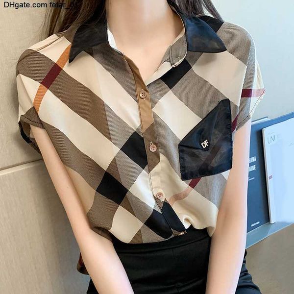 summer shirts women chiffon office blouses short sleeve polo-neck lattice ladies loose temperament blusas fashion, White
summer shirts women chiffon office blouses short sleeve polo-neck lattice ladies loose temperament blusas fashion, White