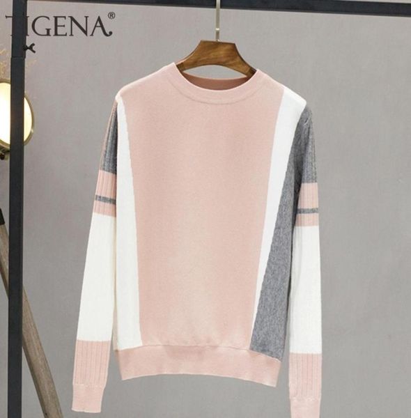tigena contrast color pullover sweater women fall winter long sleeve knit jumper sweater female black pink knitwear clothes 2010303888942, White
tigena contrast color pullover sweater women fall winter long sleeve knit jumper sweater female black pink knitwear clothes 2010303888942, White