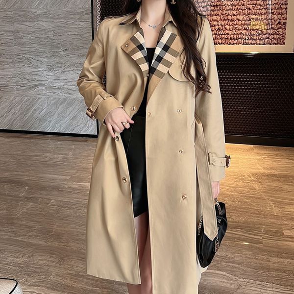 british style designer jacket womens long pattern double-breasted trench coat burbrery spring and autumn womens standing collar cotton coat, Tan;black
british style designer jacket womens long pattern double-breasted trench coat burbrery spring and autumn womens standing collar cotton coat, Tan;black