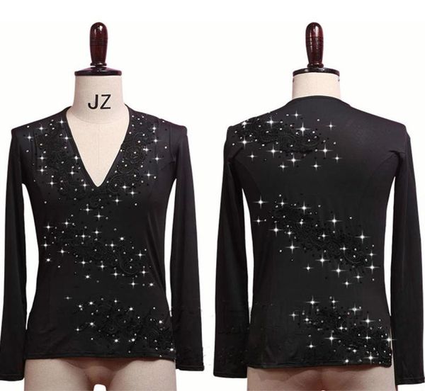 latin dance shirts men long sleeve v neck embroidered shiny rhines dancing male competition show wear dn3532 stage1506379, Black;red
latin dance shirts men long sleeve v neck embroidered shiny rhines dancing male competition show wear dn3532 stage1506379, Black;red