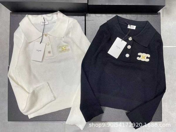 women's t-shirt designer c23 early autumn new patch embroidered polo neck knit shirt simple casual academy girls' style ytfm, White
women's t-shirt designer c23 early autumn new patch embroidered polo neck knit shirt simple casual academy girls' style ytfm, White