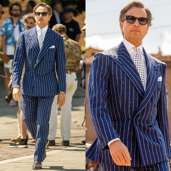 pinstriped men wedding suits peaked lapel tuxedos fashion slim fit groom wear business office 2 pcs coat pants custom made, Black;gray
pinstriped men wedding suits peaked lapel tuxedos fashion slim fit groom wear business office 2 pcs coat pants custom made, Black;gray