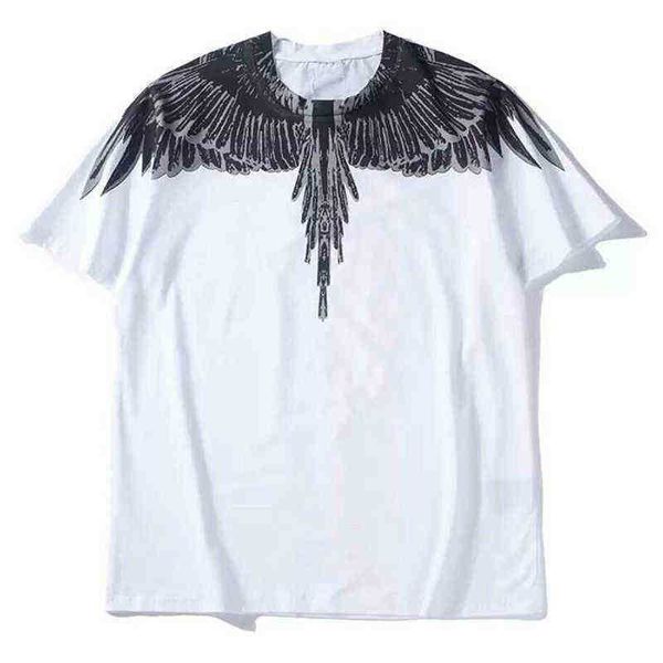 men's and women's short-sleeved mb cotton wings printed loose round neck water drop feather half-sleeved t-shirt 3s1s1, White;black
men's and women's short-sleeved mb cotton wings printed loose round neck water drop feather half-sleeved t-shirt 3s1s1, White;black