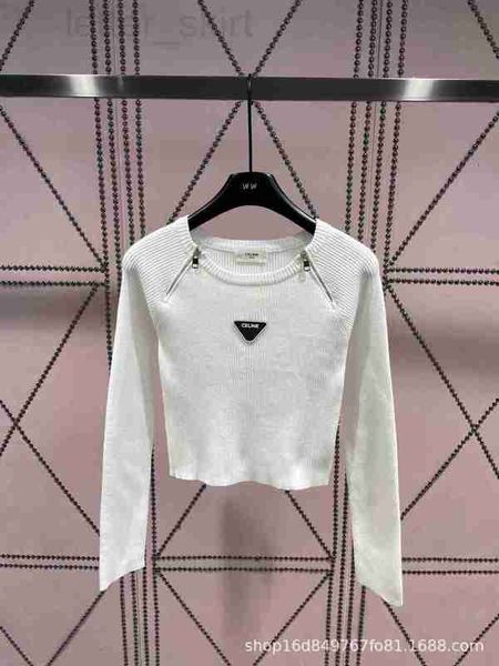 women's t-shirt designer ce early autumn new motorcycle style letter leather label zipper long sleeve unique and versatile 3hr3, White
women's t-shirt designer ce early autumn new motorcycle style letter leather label zipper long sleeve unique and versatile 3hr3, White