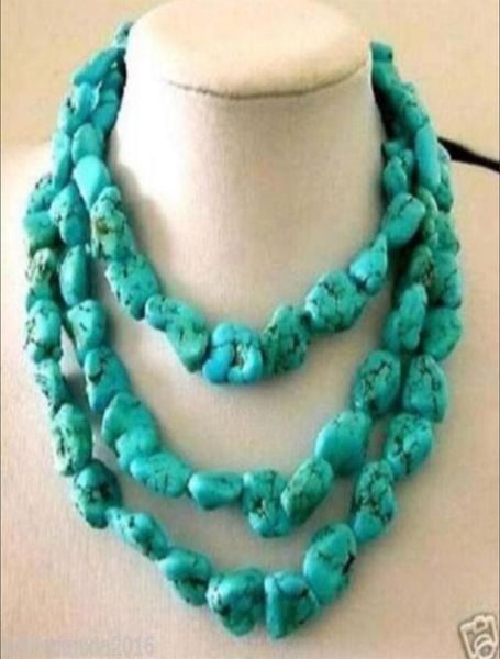 new 1014mm turkey turquoise irregular necklace 3203903950 273i8559283, Silver