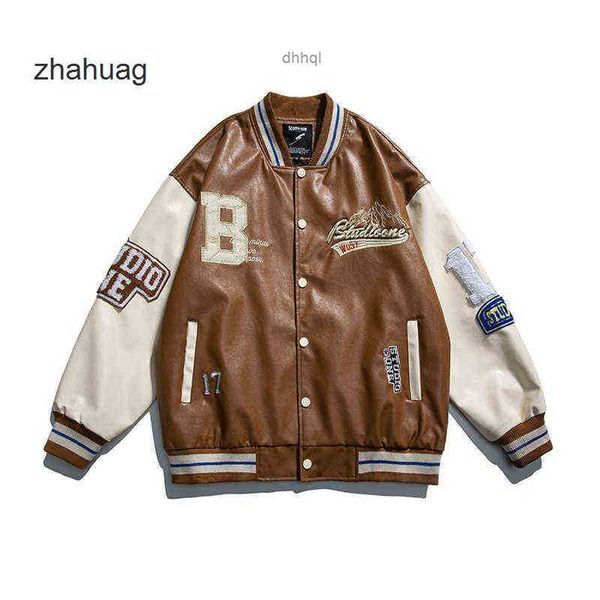 mens varsity pu leather baseball jacket men women vintage embroidery letter patchwork college coats hip hop bomber coat t220816, Black;brown
mens varsity pu leather baseball jacket men women vintage embroidery letter patchwork college coats hip hop bomber coat t220816, Black;brown