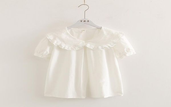 sweet lolita shirt mori girls summer japanese style fresh peter pan collar short sleeve white solid cotton blouse 2103205208257
sweet lolita shirt mori girls summer japanese style fresh peter pan collar short sleeve white solid cotton blouse 2103205208257