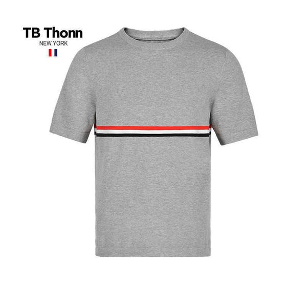 trendy tb thonn light luxury elastic cotton knitted british short sleeve t-shirt for men's summer refreshing half, Black;brown
trendy tb thonn light luxury elastic cotton knitted british short sleeve t-shirt for men's summer refreshing half, Black;brown