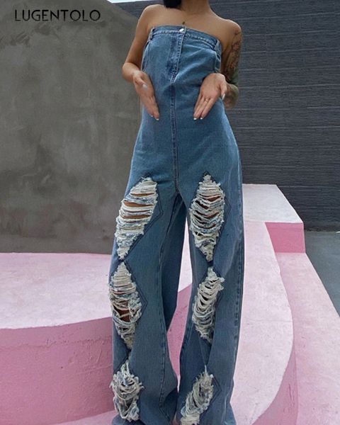 women's jumpsuits rompers women denim jumpsuit ripped slash neck sleeveless hole fashion slim high waist female straight long jumpsuits, Black;white
women's jumpsuits rompers women denim jumpsuit ripped slash neck sleeveless hole fashion slim high waist female straight long jumpsuits, Black;white