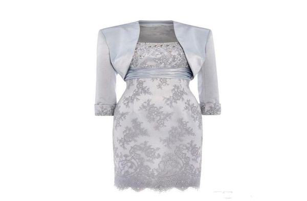 formal silver mother of the bride dresses with jacket sequins lace beaded satin knee length mother off groom dresses evening wear5573768, Black;red
formal silver mother of the bride dresses with jacket sequins lace beaded satin knee length mother off groom dresses evening wear5573768, Black;red