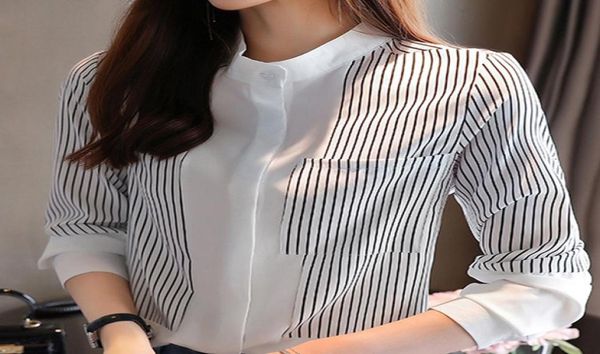 long sleeve women blouses shirts blouse women blusas mujer de moda 2020 black striped chiffon blouse shirt blusa d4313552103, White
long sleeve women blouses shirts blouse women blusas mujer de moda 2020 black striped chiffon blouse shirt blusa d4313552103, White