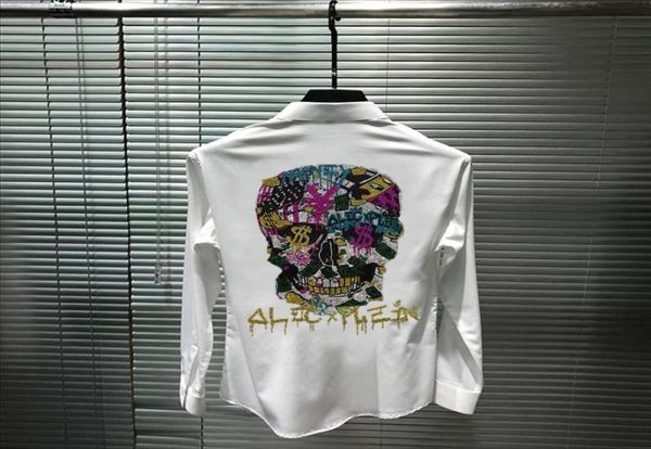 exaggerated design young men039s oversized shirt super shiny big skull slim body drilling fashion brand long sleeves casual shi2623719, White;black
exaggerated design young men039s oversized shirt super shiny big skull slim body drilling fashion brand long sleeves casual shi2623719, White;black
