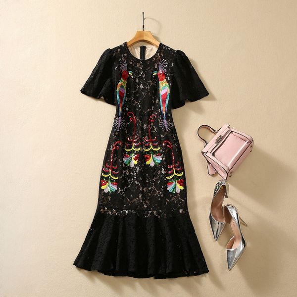 european and american women's clothing 2023 autumn new sequined parrot splicing lace short sleeve fashion fishtail dress xxl, Black;gray
european and american women's clothing 2023 autumn new sequined parrot splicing lace short sleeve fashion fishtail dress xxl, Black;gray